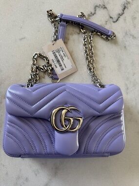 Gucci GG Marmont Shoulder Bag in Lilac